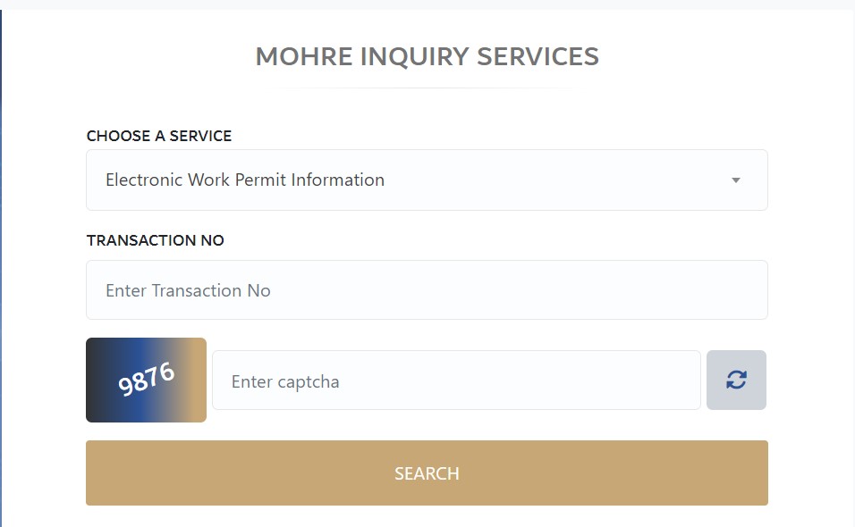 Choose a Service Section 